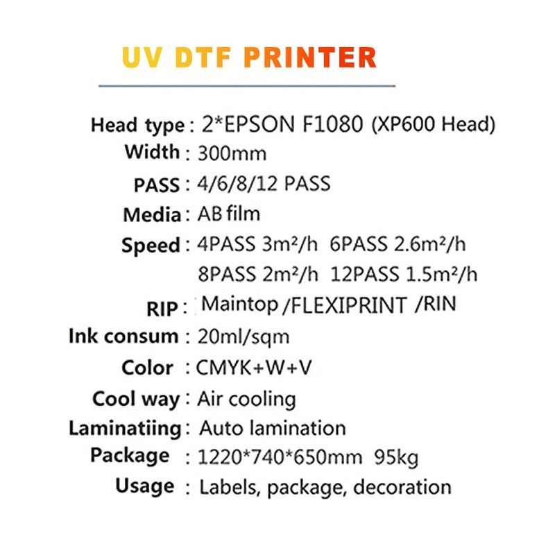 پرینتر UV DTF با وضوح بالا 300mm ماشین UV DTF برای بطری پلاستیک آکریلیک