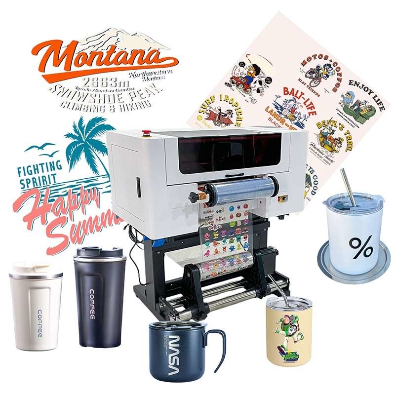 2024 محبوب A3 رول UV DTF پرینتر 30cm UV DTF پرینتر کریستال برچسب برچسب چاپ