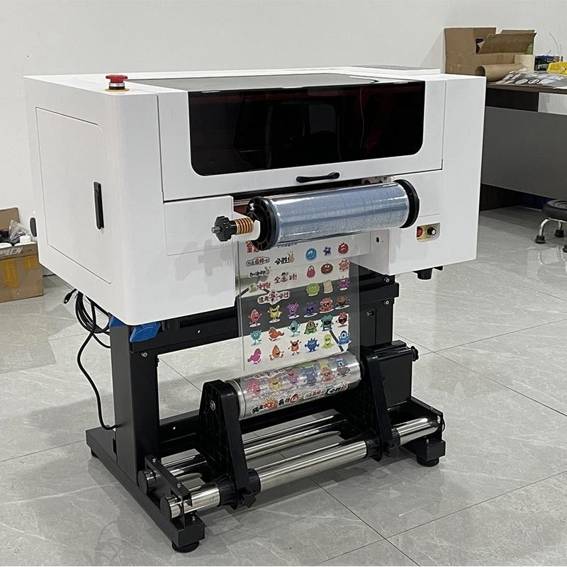 A3 UV DTF Printer CMYK White Varnish Color DTF UV Printer چاپ لوگو دستگاه DTF UV