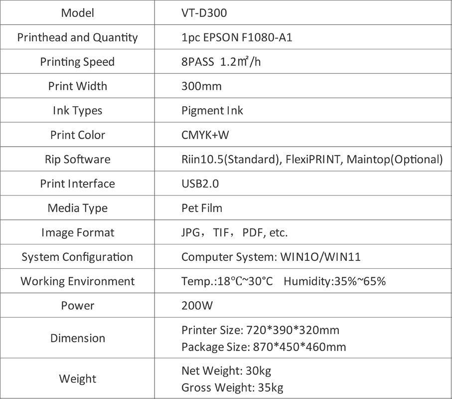چاپگر DTF رومیزی 30 سانتی متری A3 هد چاپ XP600 چاپگر DTF برای چاپ روی فیلم PET و تی شرت